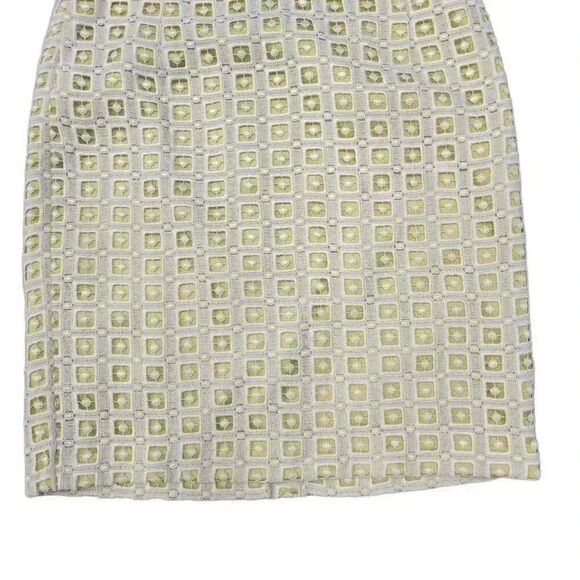 Antonio Melani Women's Ivory Lace & Chatreuse Poly Satin Pencil Straight Lined S - Picture 4 of 11